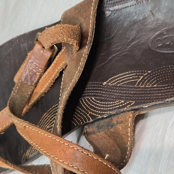 Chaco Women Bronze Thong Leather Sandals Flats shoes sz 7 - Picture 13 of 13